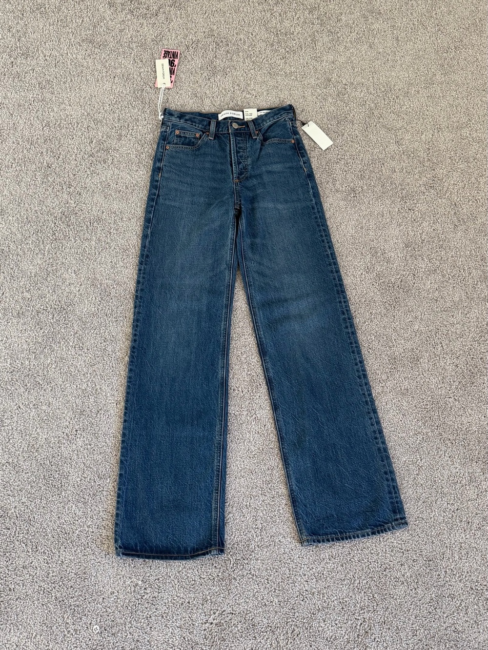 Denim Forum Women's Dark Blue Wide-Leg High-Rise Jeans